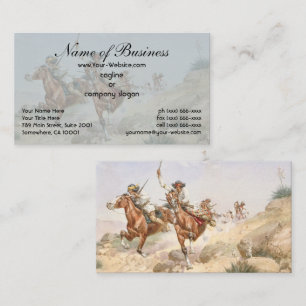 Herman W Hansen Apache Indianen te paard Visitekaartje