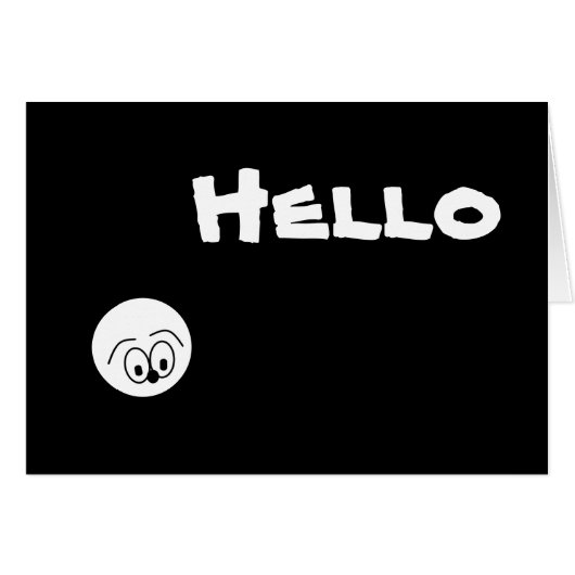 Herman zegt "HALLO" zwart-wit Wenskaart (Voorkant Horizontaal)