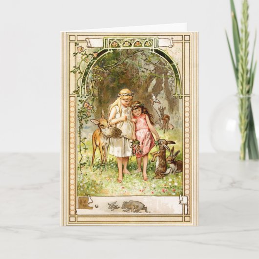 Hermann Vogel - Sneeuwwitje en Rozerood Kaart (Voorkant)