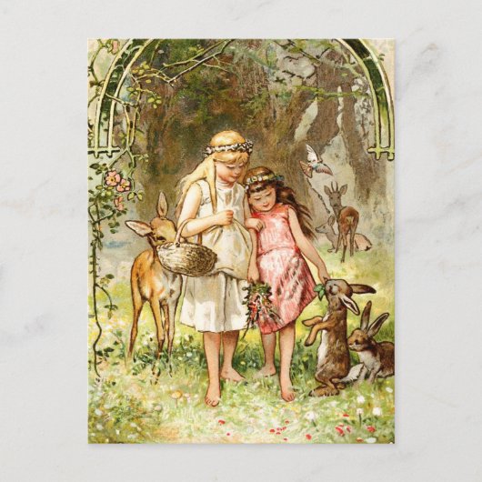 Hermann Vogel - Snow White en Roos Red Briefkaart (Voorkant)