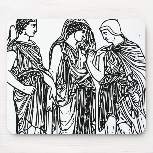 Hermes, Orpheus en Eurydice Muismat (Voorkant)