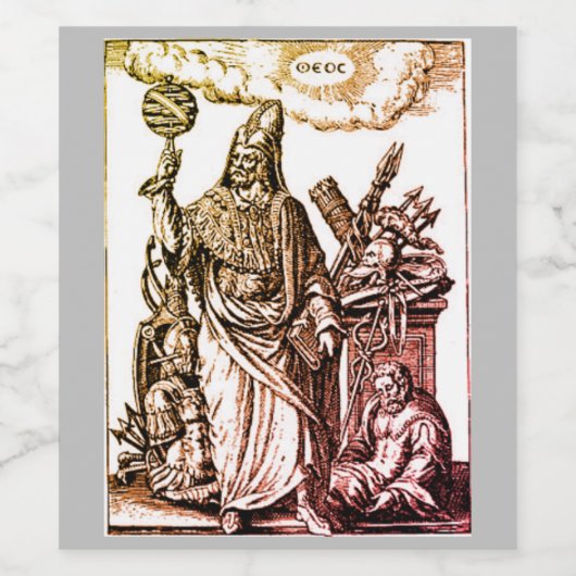 Hermes Trismegistus (Hermes the Thrice-Greatest) Wijn Etiket (Enkel label)