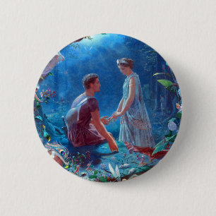 Hermia en Lysander A Midzomer Night's Dream Ronde Button 5,7 Cm