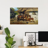 Hermine Biedermann-paarden in de Stabl Poster (Thuiskantoor)