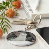 Hermine blanche sleutelhanger (Zijkant)