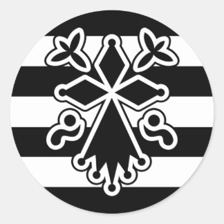 Hermine bretonne in gwenn ha du (wit en zwart) ronde sticker