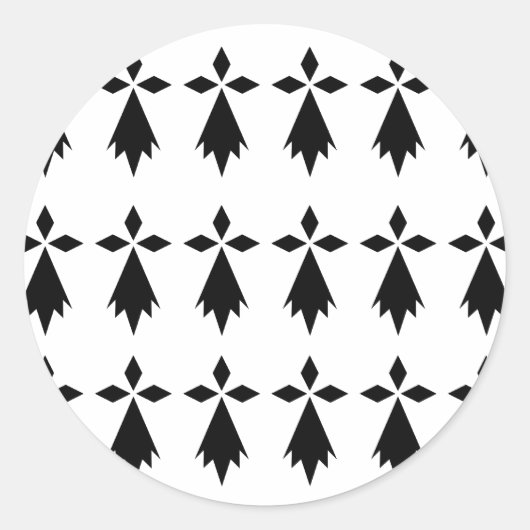 Hermine Vlag Bretagne Ronde Sticker (Voorkant)