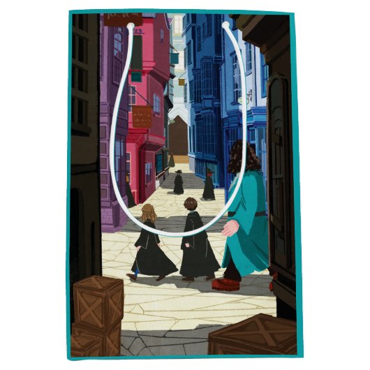 Hermione, HARRY POTTER™, & Hagrid in Diagon Alley Medium Cadeauzakje (Voorkant)