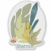 Hermit Crab met naam Sticker (Voorkant)