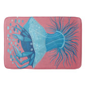 Hermit Crab, onderzeese kust, roze blauw dieren Badmat (Voorkant)