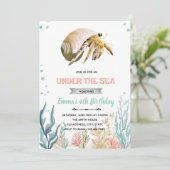 Hermit Crab party invitation Kaart (Staand voorkant)