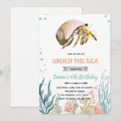 Hermit Crab party invitation Kaart (Voorkant / Achterkant)