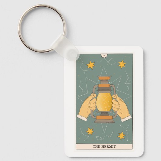 Hermit foretelling zodiac alchemy tarot card sleutelhanger (Voorkant)