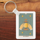 Hermit foretelling zodiac alchemy tarot card sleutelhanger (Voorkant)