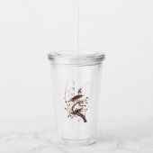 Hermit Thrush Audubon Bird met Red Berries Acryl Drinkbeker (Voorkant)