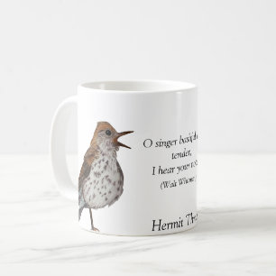 Hermit Thrush Walt Whitman White Coffee Mok