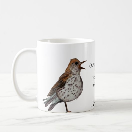 Hermit Thrush Walt Whitman White Coffee Mok (Links)