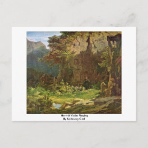 Hermit Violin spellen door spitzweg Carl Briefkaart