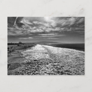 Hermosa Beach, foto van zwart en wit Briefkaart