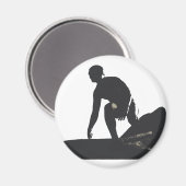 Hermosa Beach Surfer Magnet Magneet (Voorkant / Achterkant)