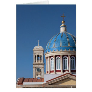 Hermoupolis, île de Syros, Grèce. Dôme bleu de