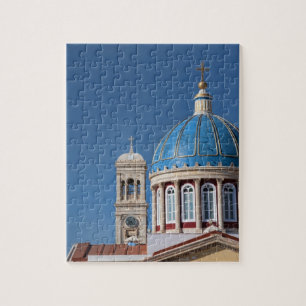 Hermoupolis, Syros eiland, Griekenland. Blauwe koe Legpuzzel