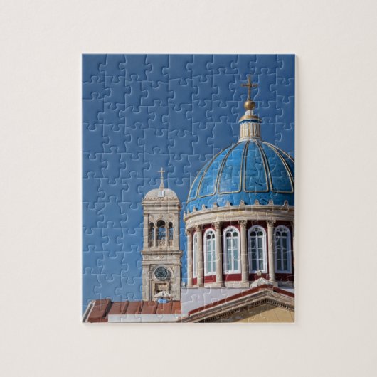 Hermoupolis, Syros eiland, Griekenland. Blauwe koe Legpuzzel (Verticaal)