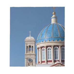 Hermoupolis, Syros Island, Griekenland. Blauwe koe Notitieblok