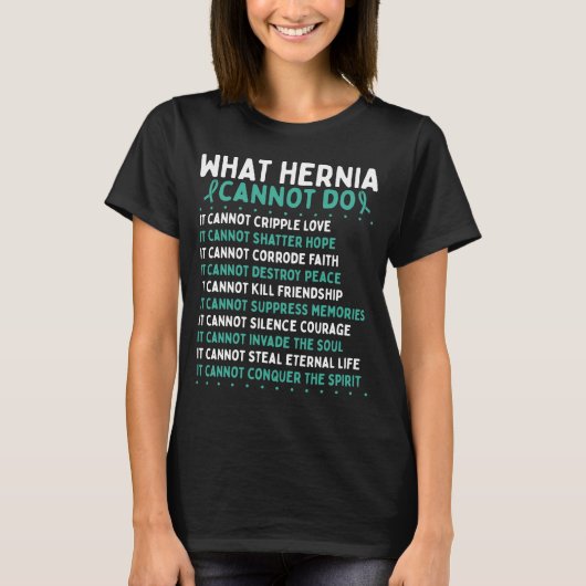 Hernia Awareness Fighter Hernia Warrior Ribbon T-shirt (Voorkant)