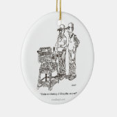 Hernia Cartoon Ornament (rond, ovaal, vierkant) (Rechts)