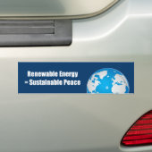 Hernieuwbare energie = Duurzame vrede Bumpersticker (Op auto)