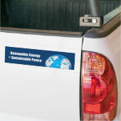 Hernieuwbare energie = Duurzame vrede Bumpersticker (Op Truck)