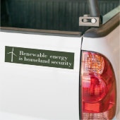 Hernieuwbare energie is binnenlandse veiligheid bumpersticker (Op Truck)