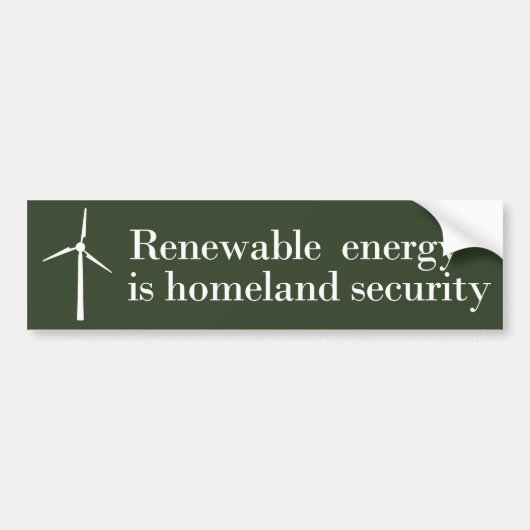 Hernieuwbare energie is binnenlandse veiligheid bumpersticker (Voorkant)