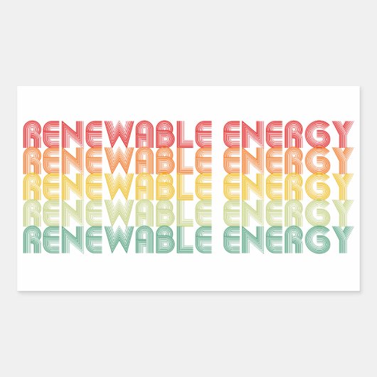 hernieuwbare energie rechthoekige sticker (Voorkant)