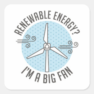 hernieuwbare energie vierkante sticker