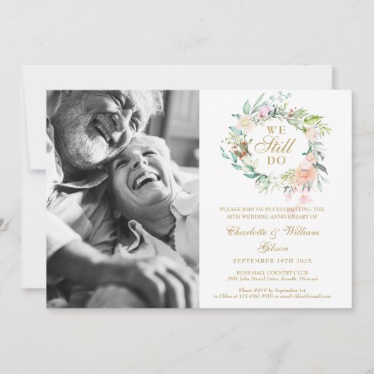 Hernieuwing van de Geloften We Still Do Bloem Foto Kaart (Voorkant)