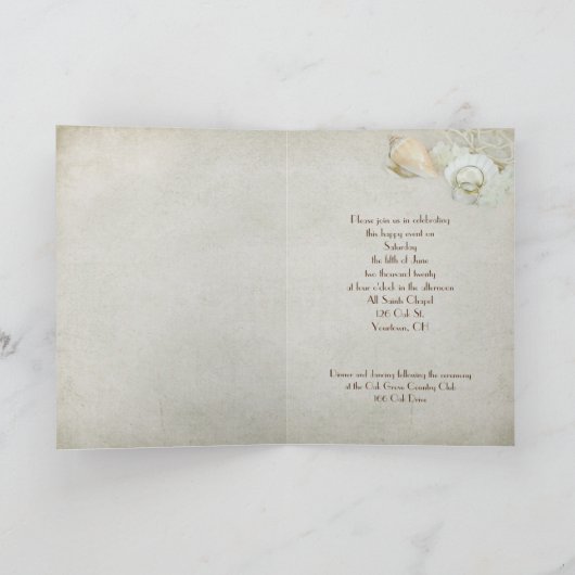 hernieuwing van de seashell - bruiloft kaart (Binnen)