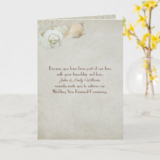 hernieuwing van de seashell - bruiloft kaart (Gele Bloem)