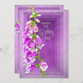 HERNIEUWING VAN DE WEDINGSTEMMEN INVITATIE - PURPE KAART (Voorkant / Achterkant)