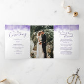 Hernieuwingsceremonie voor bruiloft paarse abstrac drieluik programma (Binnen)