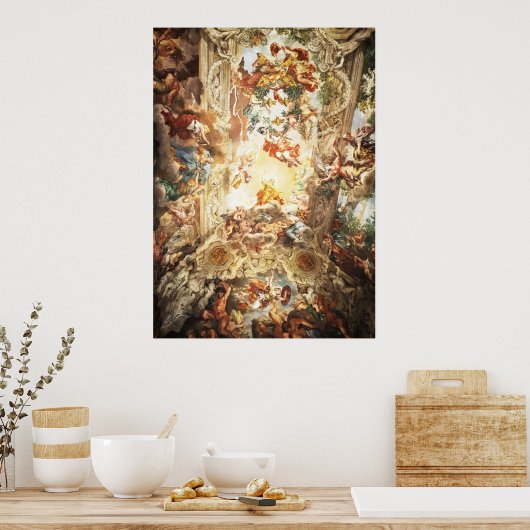 Hernieuwingsmuurschildering op het plafond poster (Keuken)