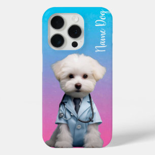Hernoem je Bichon Frise-hond op de telefoonhoesjes iPhone 15 Pro Case