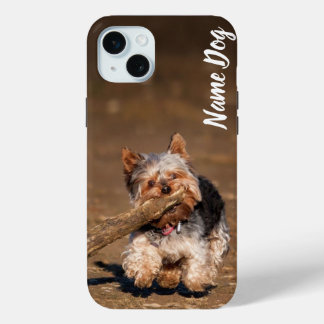 Hernoem je Yorkshire Terri hond op de telefoonhoes iPhone 15 Mini Hoesje