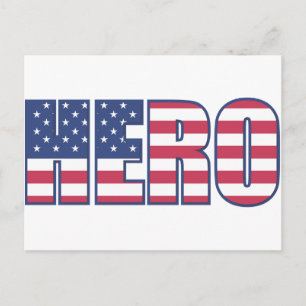 Hero American Flag Stars Stripes Red Blue Briefkaart