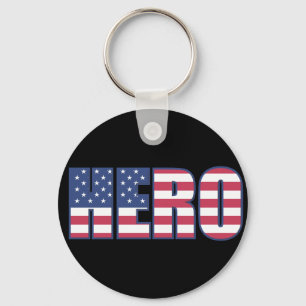 Hero American Flag Stars Stripes Red Blue Sleutelhanger
