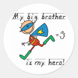 Hero Big Brother Tshirts en Gifts Ronde Sticker