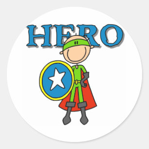 Hero Boy met een schild Ronde Sticker