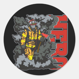 HERO-brandweerman Ronde Sticker