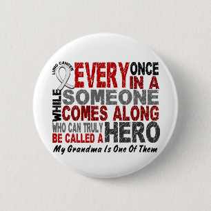 Hero Comes Along 1 Grandma Lung Cancer Ronde Button 5,7 Cm